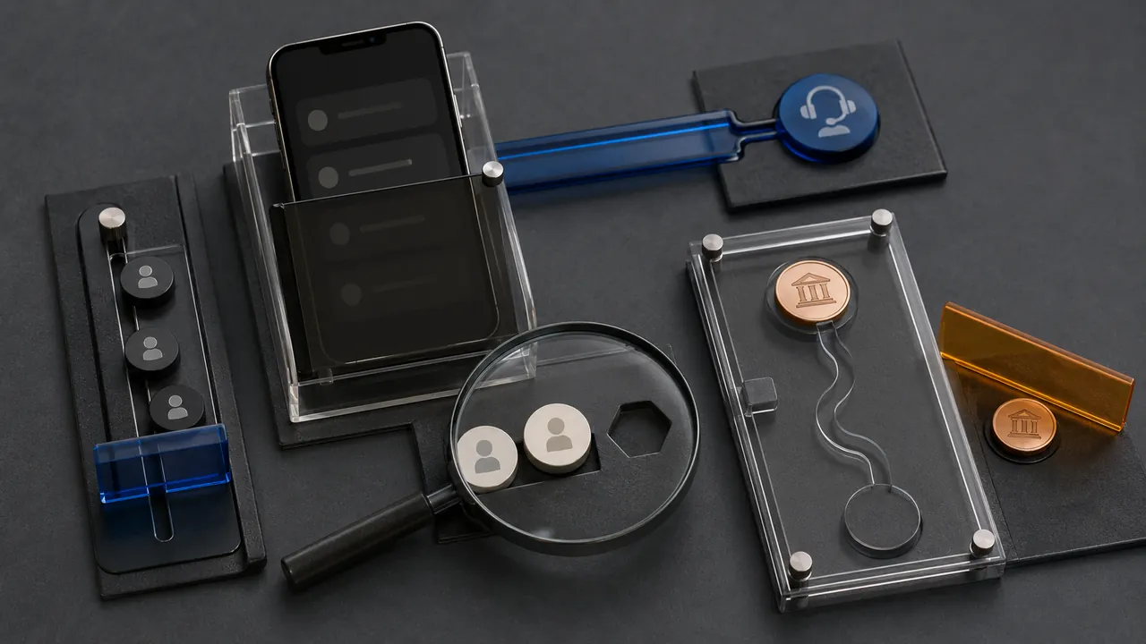 A phone payment record beside privacy controls, recipient checks, and a return path